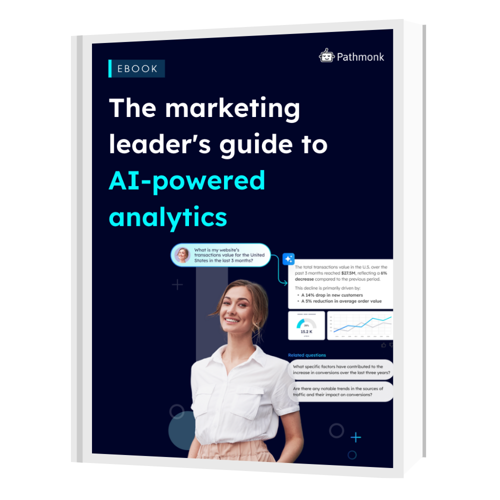 The marketing leader's guide to AI-powered analytics ebook cover