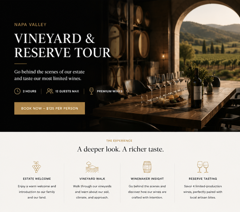 Generated landing page